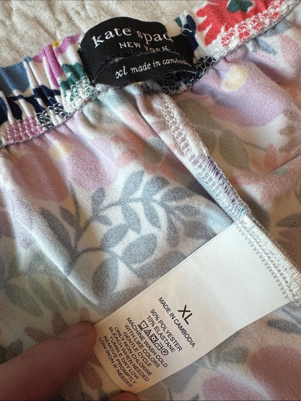kate spade Floral Super Soft Pajama Set in Pink, Blue, Navy & Green - Picture 4 of 4